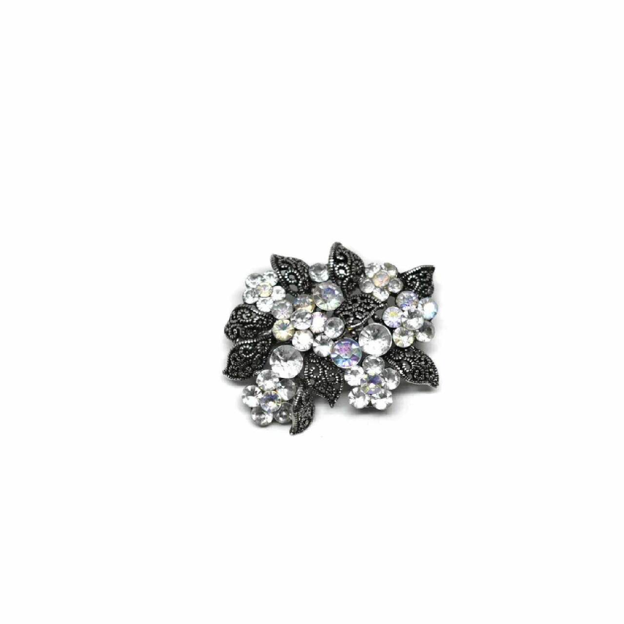 Rhinestone Flower Bouquet Brooch Pins For Clothing Hair Accessories 1 1/2 Inch